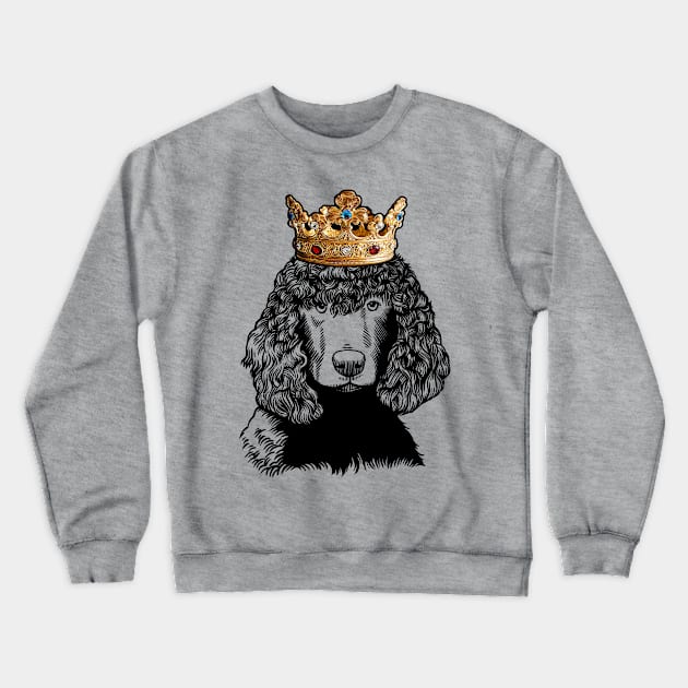 Irish Water Spaniel Dog King Queen Wearing Crown Crewneck Sweatshirt by millersye